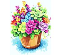 Peinture par Numero Adulte, Abstrait Fleur Kits de Peinture au Numéro, Enfants Dessin de Pigment Acrylique Kits, Loisirs Créatifs Adultes, Coloriage Par Numéro Pour Décoration Maison 80x100cm s0ji-385