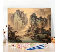 Peinture par Numero Adulte Abstrait Peinture Numero Sommet De La Montagne Diamond Painting, DIY Creatif Toile 70x50CM Numéro d'art Complet Painting by Numbers pour Chambre Décoration Murale W6-72