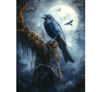 Peinture par Numero Adulte Aigle, Coloriage par Numero Adulte Lune, Numéro d'art Enfant 6 ans avec 3 Pinceaux et Avancé Peinture Acrylique pour Décoration Murale Cadeau (Sans Cadre) 85x110cm YH-346