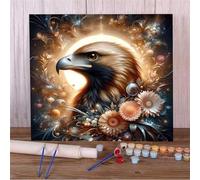 Peinture par Numero Adulte Aigle royal,Paint by Numbers for Adults,DIY Kit de peinture à l'huile sur Toile avec Pinceaux et Pigment Acrylique pour Décoration Maison 70x70cm(avec Cadre)