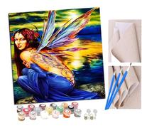 peinture par numero adulte Ange elfe rose du bord de mer Cadeau de Peinture à l'huile de Bricolage numérique aquarelle man pour Enfants Adultes Peindre par Nombre Kits Home Decor 16 * 16 Pouces