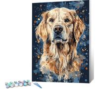 Peinture par Numero Adulte Animal DIY Oil Painting Kits on Canvas for Beginner, with Brushes and Acrylic Pigment,Paint by Numbers Enfant Chien Loisirs Créatifs Adultes,Cadeau 40x60 (Sans Cadre) 0j-418