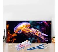 Peinture par Numero Adulte Animal Peinture Numero Méduse Grande taille XXL 30x60CM Complet Kit Bricolage Loisirs Créatifs Adultes Débutant avec Acrylique et Pinceaux,Maison Décoration Halloween G8-756