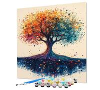 Peinture par Numero Adulte Arbre De La Vie Peinture Numero Abstrait, Paint by Numbers 30x40cm Avec Pinceau Pigment Acrylique, DIY Loisirs Créatifs Adultes Painting kit Pour Maison Cadeau (Model-0974)