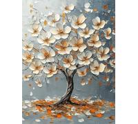 Peinture par Numero Adulte Arbre de Vie, Coloriage par Numero Adulte Fleurs, Numéro d'art Enfant 6 ans avec 3 Pinceaux et Avancé Peinture Acrylique pour Décoration Murale, Cadeau Femme 70x90cm YH-234