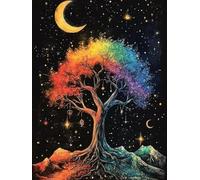 Peinture par Numero Adulte Arbre de Vie, Coloriage par Numero Adulte Lune, Numéro d'art Enfant 6 ans avec 3 Pinceaux et Avancé Peinture Acrylique pour Décoration Murale, Cadeau Femme 70x90cm YH-308