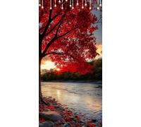 Peinture par Numero Adulte Arbre Paint by Numbers for Adults Rivière Tableau Numerote a Peindre Adulte avec Peinture Acrylique pour Décoration de la Maison 70X180cm, Sans Cadre, Cadeau Femme P0-22