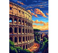 Peinture par Numero Adulte Architecture Vintage 70 x 100 cm, Peinture Numéro Activité Manuelle Adulte, DIY Kit Peinture Adultes Avec Pinceaux et Peintures pour maison Décoration (Sans Cadre) -YH777