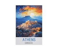 Peinture par Numéro Adulte,Athènes Grèce,avec Pinceaux et Acryliques Bricolage Peintures Kits pour Adultes Enfants Seniors Débutant, pour la Décoration Intérieure maison(40x50cm)15.7x19.6 pouces-FP3