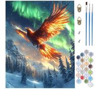Peinture par Numero Adulte aurore, DIY Peinture Numero aigle Paint by Numbers Toile Artisanat, loisir Creatif Adulte avec Pinceaux et Acryliques pour Tableau Decoration Murale Cadeau 40x50cm D1-151