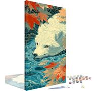 Peinture par Numero Adulte Automne, Kits de Peinture au Numéro Renard Paint by Numbers, DIY Activité Manuelle Adulte avec Pinceaux et Pigment pour Deco Murale Maison, Cadeau Femme 50x100 cm 4L-1299