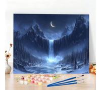 Peinture par Numero Adulte Automne Peinture Numero Lune Diamond Painting, DIY Creatif Toile 50x40cm Numéro d'art Complet Painting by Numbers pour Chambre Décoration Murale, Sans Cadre, Cadeau W6-542