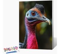 Peinture par Numero Adulte Autruche Peinture Numero Animal Activite Manuelle Adulte Painting by Numbers, Kit de Bricolage par Débutants Avec Pinceaux, Decoration Maison Sans Cadre 30x40cm 6-3Q86