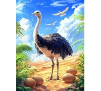 Peinture par Numero Adulte Autruche Peinture Numero œUf Kits De Loisirs Créatifs Adultes Painting by Numbers, Kit de Bricolage Canevas Paintings Art Pour Decoration Maison 80x120cm Sans Cadre S-51IT