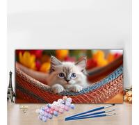 Peinture par Numero Adulte Balançoire Peinture Numero Chat Grande taille XXL 40x70CM Complet Kit Bricolage Loisirs Créatifs Adultes Débutant avec Acrylique et Pinceaux, Décoration Halloween G8-264