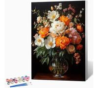 Peinture par Numero Adulte Bouquet Vase Loisirs Créatifs Adultes, DIY Coloriage Numerote avec Pigment Acrylique pour Débutants Enfant, Art Peinture Numero, Decoration, Cadeau Femme 50x65cm -WX251037