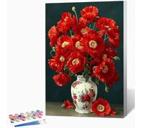 Peinture par Numero Adulte Bouquet Vase Loisirs Créatifs Adultes, DIY Coloriage Numerote avec Pigment Acrylique pour Débutants Enfant, Art Peinture Numero, Decoration, Cadeau Femme 70x95cm -WX25106