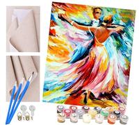 Peinture par Numéro Adulte Bricolage Tableau Peindre par Nombre pour Enfants Jouets à peindre cadeaux peints à la main Danse latine abstraite couple coloré Home Decor 40x50cm