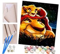 Peinture par Numéro Adulte Bricolage Tableau Peindre par Nombre pour Enfants Jouets à peindre cadeaux peints à la main le roi lion simba Home Decor 40x50cm