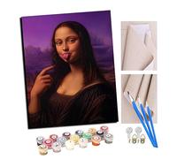 Peinture par Numéro Adulte Bricolage Tableau Peindre par Nombre pour Jouets à peindre cadeaux peints à la main Une photo de Mona Lisa Home Decor 40x50cm Avec cadre