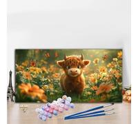 Peinture par Numero Adulte Bœuf Peinture Numero Animal Grande taille XXL 70x140 cm Complet Kit Bricolage Loisirs Créatifs Adultes Débutant avec Acrylique et Pinceaux,Maison Décoration Halloween G8-146