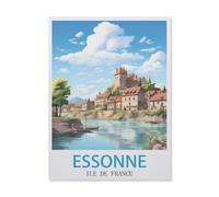 peinture par numero adulte Cadeau de Peinture à l'huile de Bricolage numérique,Essonne Île-de-France,pour Enfants Adultes Peindre par Nombre Kits Home Decor(40x50cm)15.7x19.6 pouces-GN81