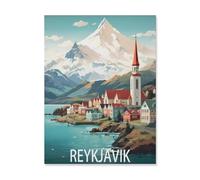 peinture par numero adulte Cadeau de Peinture à l'huile de Bricolage numérique，Islande Reykjavik Côte，pour Enfants Adultes Peindre par Nombre Kits Home Decor（20x30cm）-S89