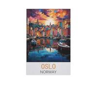 peinture par numero adulte Cadeau de Peinture à l'huile de Bricolage numérique，Oslo Norvège，pour Enfants Adultes Peindre par Nombre Kits Home Decor（40x50cm）15.7x19.6 pouces-FO9