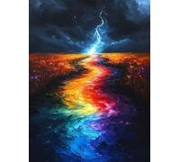 Peinture par Numero Adulte Catastrophe Peinture Numero, Paint by Number Prairie Paint by Numbers for Adults avec Pinceaux et Acrylique pour Decoration Murale, Cadeau Femme 60 x 80 cm -zjn25077M