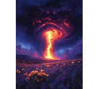 Peinture par Numero Adulte Catastrophe Peinture Numero, Paint by Number Prairie Paint by Numbers for Adults avec Pinceaux et Acrylique pour Decoration Murale Chambre, Cadeau Femme 80x120cm -zjn25079K