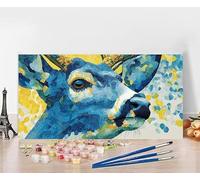 Peinture par Numero Adulte Cerf Peinture Numero Animal, DIY Paint by Numbers Activite Manuelle Adulte, Couleur Toile Paintings par Débutants Décoration de la Maison, Cadeau Sans Cadre 30X60cm Y-NA82