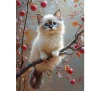 Peinture par Numero Adulte Chat Peinture Numero Arbre Kits De Loisirs Créatifs Adultes Painting by Numbers, Kit de Bricolage Couleur Canevas Paintings Art Decoration Maison 70x100cm Sans Cadre O-54QD