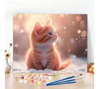 Peinture par Numero Adulte Chat Peinture Numero Noël Diamond Painting, DIY Creatif Toile 120x90CM Numéro d'art Complet Painting by Numbers pour Chambre Décoration Murale,Sans Cadre,Cadeau Homme W6-572