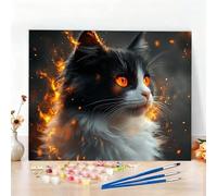 Peinture par Numero Adulte Chat Peinture Numero Noir Diamond Painting, DIY Creatif Toile 120x80cm Numéro d'art Complet Painting by Numbers pour Chambre Décoration Murale,Sans Cadre,Cadeau Homme W6-382
