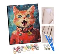 Peinture par Numéro Adulte Chaton mignon de dessin animé 1 40x50cm Bricolage Tableau Peindre par Nombre Jouets à peindre, cadeaux peints à la main Home Decor Avec cadre