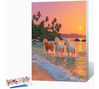 Peinture par Numero Adulte Cheval Animal Loisirs Créatifs Adultes, DIY Coloriage Numerote avec Pigment Acrylique pour Débutants Enfant, Art Peinture Numero, Decoration, Cadeau Femme 40x60cm -WX251060