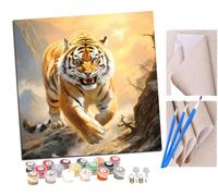 Peinture par Numero Adulte Chien de compagnie Bêtes Tigre Animaux (10) DIY Peinture à l'huile Numéros Toile Paint by Numbers Peindre par Nombre Kits sans Cadre 40x40cm