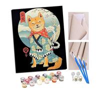 Peinture par Numéro Adulte Chien de compagnie samouraï japonais Shiba Inu 40x50cm Bricolage Tableau Peindre par Nombre pour Jouets à peindre, cadeaux peints à la mainHome Decor Avec cadre