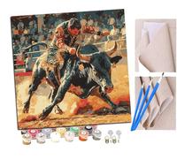 Peinture par Numero Adulte Chien de compagnie Torero courageux (3) DIY Peinture à l'huile Numéros Toile Paint by Numbers Peindre par Nombre Kits sans Cadre 40x40cm