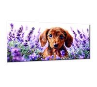 Peinture par Numero Adulte Chien Grande DIY Activité Manuelle Adulte, Numéro d'Art, Loisirs Créatifs Adultes Lavande Peinture Numero pour la Décoration de la Maison 35x70 CM (Sans Cadre) w0-207
