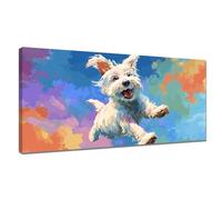 Peinture par Numero Adulte Chien, Kits de Peinture au Numéro Coloré Paint by Numbers, DIY Activité Manuelle Adulte Avec Pinceaux et Pigment Acrylique pour Deco Maison, Cadeau Femme 30x60cm Y3-1046