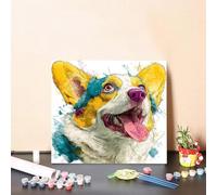 Peinture par Numero Adulte Chien Peinture Numero Animal Paint by Numbers, Kit de Bricolage Loisirs Créatifs Adultes Art Creatif par Débutants avec Accessoires, Décoration 80x80cm Sans Cadre 6-101B