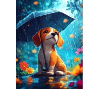 Peinture par Numero Adulte Chien Peinture Numero Enfant Fleur, DIY Paint by Numbers Kits Activité Manuelle Adulte avec Pinceaux de Dessin et Pigment Acrylique pour Decoration Murale 30x40cm, Model 845