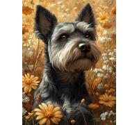 Peinture par Numero Adulte Chien Peinture Numero Fleur Kits De Loisirs Créatifs Adultes Painting by Numbers, Kit de Bricolage Couleur Canevas Paintings Art Decoration Maison 60x90cm Sans Cadre 1-73BJ