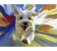 Peinture par Numero Adulte Chien Peinture Numero, Paint by Number Animal Paint by Numbers for Adults Kit Peinture avec 3 Pinceaux et Acrylique pour Decoration Chambre, Cadeau 30 x 20 cm -yym25012V5