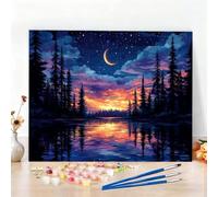 Peinture par Numero Adulte Ciel Étoilé Peinture Numero Noël Diamond Painting, DIY Creatif Toile 70x50cm Numéro d'art Complet Painting by Numbers pour Chambre Décoration Murale,Sans Cadre,Cadeau W6-218