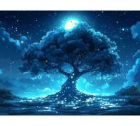 Peinture par Numero Adulte Ciel éToilé Peinture Numero, Paint by Number Arbre Paint by Numbers for Adults Kit Peinture avec 3 Pinceaux et Acrylique pour Decoration Chambre, Cadeau 50x40cm -yym25012TC