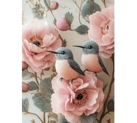 Peinture par Numero Adulte Colibri Peinture Numero, Paint by Number Fleurs Paint by Numbers for Adults avec 3 Pinceaux et Acrylique pour Decoration Murale Chambre, Cadeau Femme 20x28 Pouces -zjn25074L