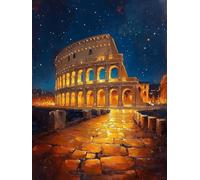 Peinture par Numero Adulte ColiséE Peinture Numero, Paint by Number Rome Paint by Numbers for Adults avec 3 Pinceaux et Acrylique pour Decoration Murale Chambre, Cadeau Femme 50 x 70 cm -zjn2507SQ