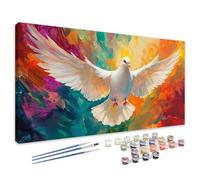 Peinture par Numero Adulte Coloré, Kits de Peinture au Numéro Oiseau Paint by Numbers, DIY Activité Manuelle Adulte avec Pinceaux et Pigment pour Deco Murale Maison, Cadeau Femme 100x200 cm 4L-403